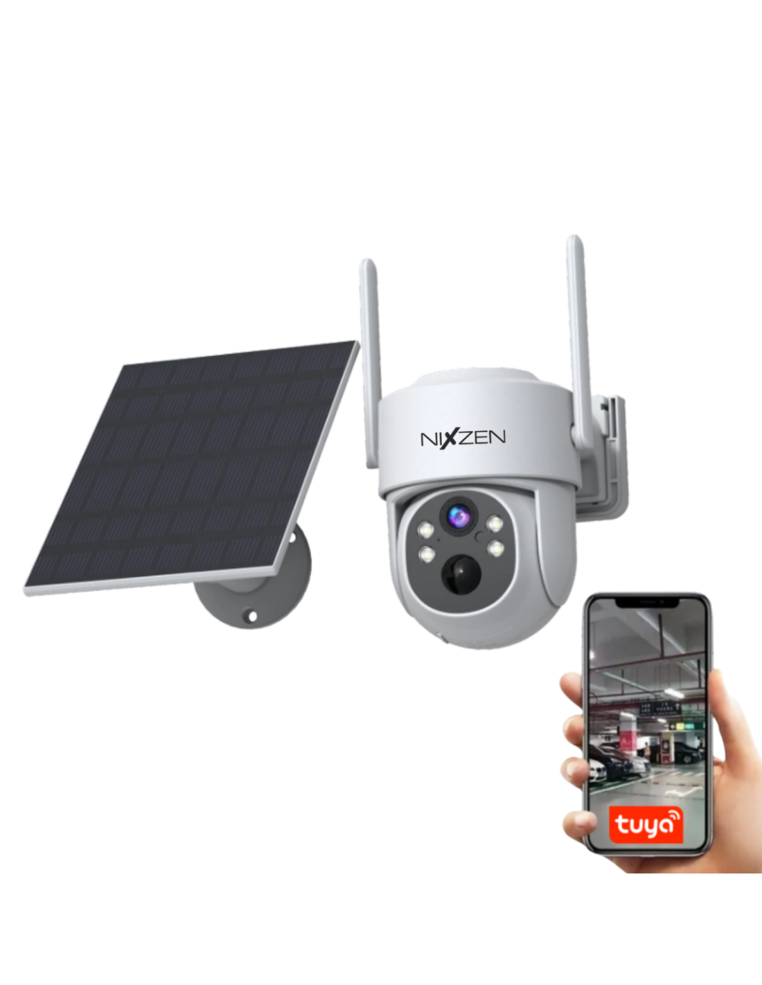 Domo Ip Ai Wifi Solar Exterior 4mpx P2p Ir Slot Sd Audio App Tuya
