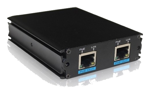 Poe Repetidor Ethernet H/ 300m 10/100m 2 Salidas 802.3 Af/at